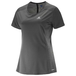 Salomon Agile Womens Short Sleeve Running Tee - Asphalt