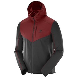 Salomon Discovery Windproof Hoodie Mens - Black/ Brique-X