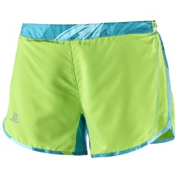 Salomon Agile Womens Running Shorts - Green Flash Blue Bird