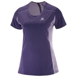 Salomon Agile Womens Short Sleeve Running Shirt - Purple Velvet Mulled Grape