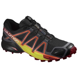 Salomon Speedcross 4 CS Trail Running Shoes -Black/Magnet/Red Dalhia