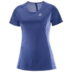 Salomon Agile Short Sleeve Tee Womens- Medieval Blue/Sodalite Blue