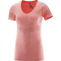 Salomon Elevate Seamless Short Sleeve Tee Womens - Hot Coral