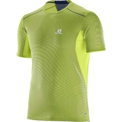 Salomon Trail Runner Short Sleeve Tee Mens - Acid Lime/DreShort Sleeve Blue
