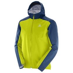 Salomon Bonatti Mens Waterproof Lightweight Jacket - Lime Punch. Dress Blue