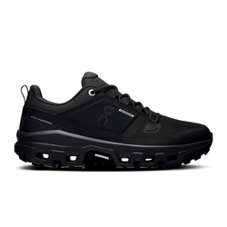 On Cloudrock Womens Waterproof Low Hiking Shoes - Black/Black