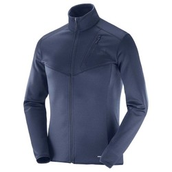 Salomon Discovery Full Zip Mens Fleece Jacket S18 - Night Sky Heather