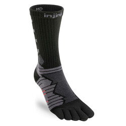 Injinji Ultra Run Crew Unisex Running Socks - Obsidian