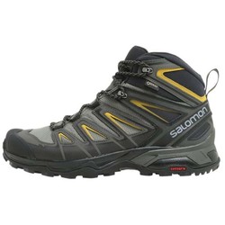 Salomon X Ultra 3 Mid GTX Gore-Tex Mens Hiking Boots - Castor Gray/Black/Green Sulphur