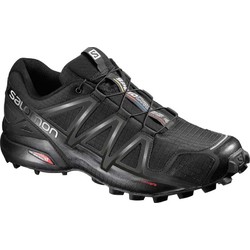 Salomon Speedcross 4 Mens (2E) Wide Trail Running Shoes - Black/Black/Black Metallic