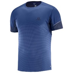 Salomon Agile Short Sleeve Mens Tee- Medieval Blue/Night Sky