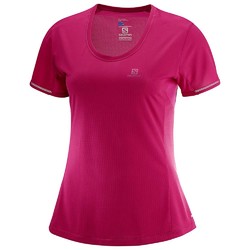 Salomon Agile Womens Short Sleeve Tee - Cerise
