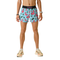 ChicknLegs 4in Half Split Mens Running Shorts - Blue Flamingo