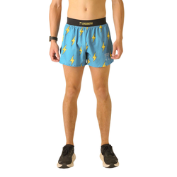 ChicknLegs 4in Half Split Mens Running Shorts - Blue Bolts