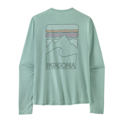 Patagonia Capilene Cool Sun Mens Long Sleeve T-Shirt - Peak Visions - Thermal Blue/Thin Ice X-Dye