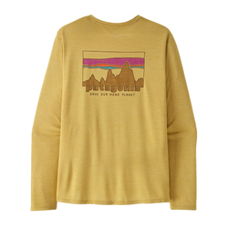 Patagonia Capilene Cool Daily Mens Long Sleeve T-Shirt - 73 Skyline - Limestone Yellow/Light Limestone Yellow X-Dye