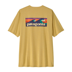 Patagonia Capilene Cool Daily Mens T-Shirt - Boardshort Logo - Limestone Yellow/Light Limestone Yellow X-Dye