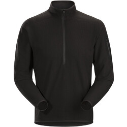 Arcteryx Delta LT Zip Neck Mens T-Shirt - Black