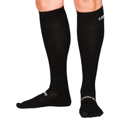 Creepers Unisex Merino Over The Calf Crew Toe Socks - Black