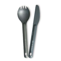 Sea To Summit AlphaLight Cutlery Set 2pc (Knife and Spork) Grey Anodised