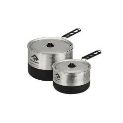 Sea To Summit Sigma Pot Set 2: 1.2L & 2.7L Stainless Steel Pots - Grey