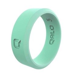 QALO Womens Modern Aqua FoxFire Q2X Silicone Ring