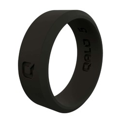 QALO Womens Modern Black Q2X Silicone Ring