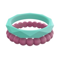 QALO Standard Womens Stackable Kristina Silicone Ring Set