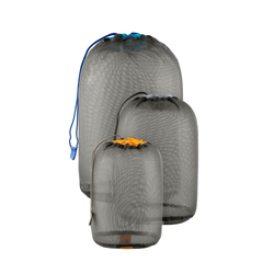 Sea to Summit Mesh Lightweight Stuff Sack Set - 3-Piece Set (3/5/8L) - Grey/Orange/Light Blue