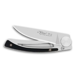 Claude Dozorme Thiers Liner Lock 9cm S/S Knife Blade - Black Horn Handle