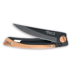Claude Dozorme Thiers Liner Lock 9cm Black S/S Knife Blade with Olive Wood Handle