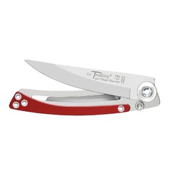 Claude Dozorme Thiers Liner Lock Knife - Femme Red Handle with White Diamantes