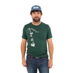 Slow Loris Chairlift Unisex T-Shirt - Forest Green