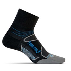 Feetures Elite Ultra Light Cushion Quarter Running Sock - Black/Blue