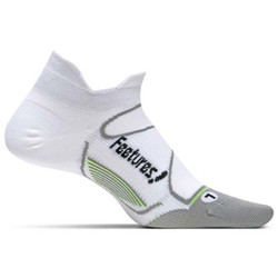 Feetures Elite Ultra Light Cushion No-Show Tab Running Sock - White/Black