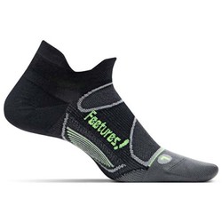 Feetures Elite Ultra Light Cushion No-Show Tab Running Sock - Black/Reflector