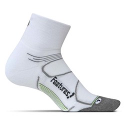 Feetures Elite Max Cushion Quarter Running Sock - White/Black