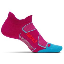 Feetures Elite Max Cushion No-Show Tab Running Sock - Berry/Lava
