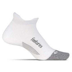 Feetures Elite Max Cushion No-Show Tab Running Sock - White