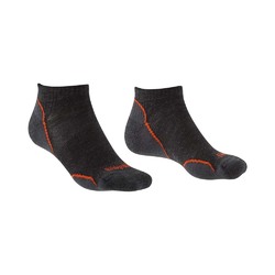 Bridgedale Ultralight T2 Merino Performance Ankle Mens Hiking Socks - Anthracite/Orange