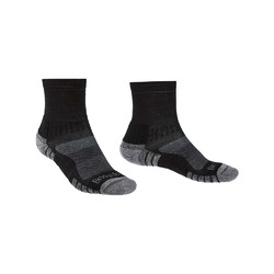 Bridgedale Hike Lightweight Merino Performance 3/4 Crew Mens Hiking Socks - Black/Silver