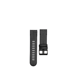 Traverse Silicone & Leather Watch Band For Garmin QuickFit - 26mm - Black