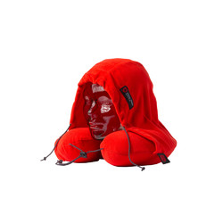 Grand Trunk Blackout Hooded Neck Pillow - Bright Crimson