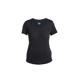 Icebreaker Merino Blend 125 Cool-Lite Sphere Short Sleeve Womens Scoop Tee - Black