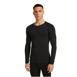 Icebreaker Merino Blend 260 Zoneknit Seamless LS Crew Mens Thermal Top - Black