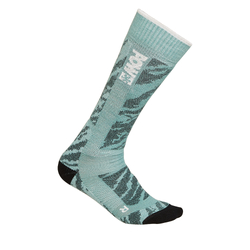 Icebreaker Merino Ski+ Medium Protect Our Winters Womens Over the Calf Socks - Cloud Ray/Snow/Black