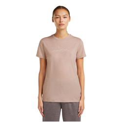 Icebreaker Merino 150 Tech Lite Womens Short Sleeve T-Shirt - Sparkling Stars - Pink Quartz