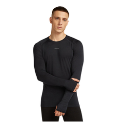 Icebreaker Merino Blend 125 ZoneKnit LS Crew Mens Thermal Top - Black