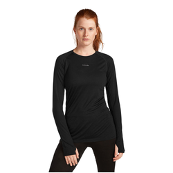 Icebreaker Merino Blend 125 ZoneKnit Long Sleeve Crew Womens Thermal Top - Black