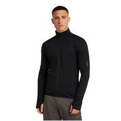 Icebreaker Merino Blend 300 RealFleece Descender LS Zip Mens Jacket - Black